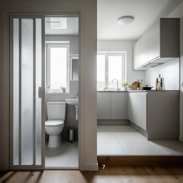 Desain Kamar Mandi Bersebelahan dengan Dapur