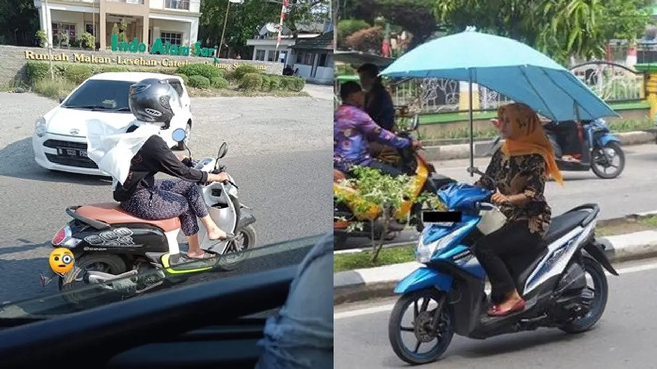 6 Kelakuan Cewek Santai Naik Motor Ini Bikin Tepuk Jidat
