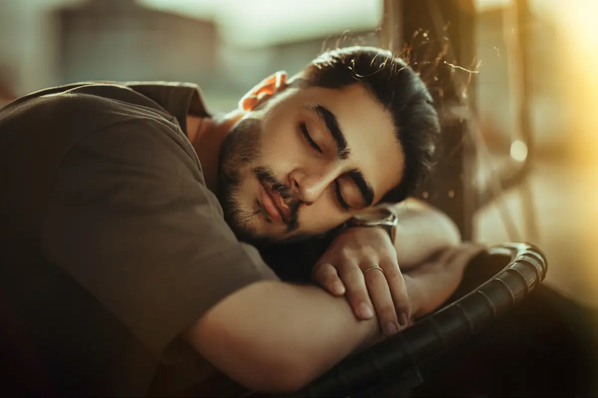 Ilustrasi pria tidur, bermimpi