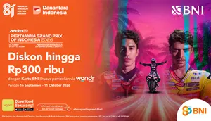 Diskon hingga Rp300 Ribu Tiket MotoGP 2026 via wondr by BNI