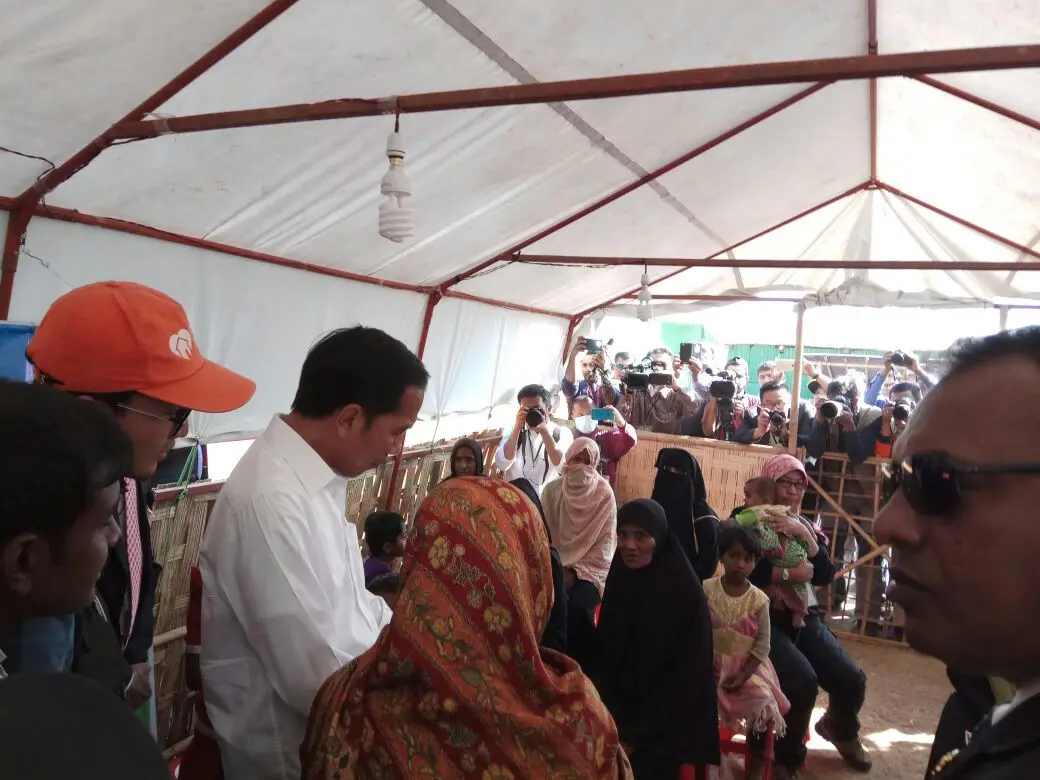 Presiden RI Joko Widodo di kamp pengungsi Rohingya di Jamtoli, Cox's Bazar (28/1/2018) (Sumber: Kementerian Luar Negeri RI)