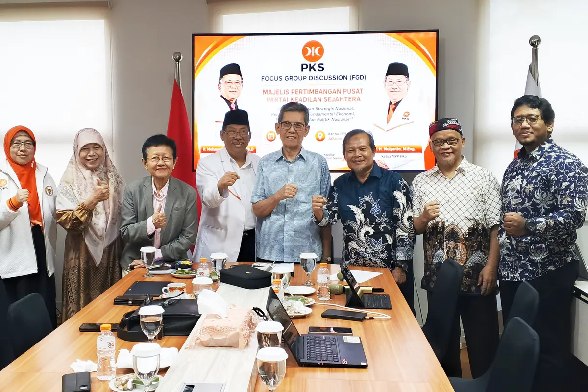 Partai Keadilan Sejahtera melalui Majelis Pertimbangan Pusat (MPP) menggelar Focus Group Discussion (FGD) bertajuk “Analisis Lingkungan Strategis Nasional: Dua Tahun Kabinet Merah Putih” di Jakarta (Istimewa)