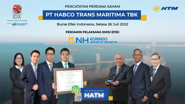Pencatatan perdana saham PT Habco Trans Maritima Tbk (HATM), Selasa (26/7/2022) (Foto: BEI)