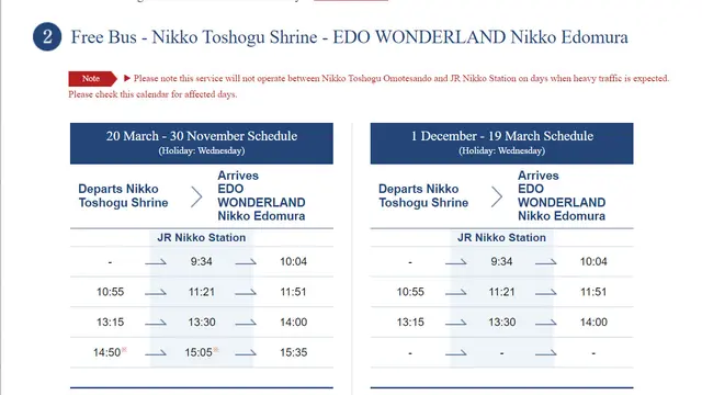 Akses ke Nikko Edo Wonderland