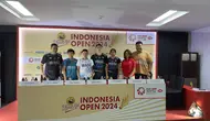 Press Conference Pre-Match Indonesia Open 2024 di Istora Gelora Bung Karno.