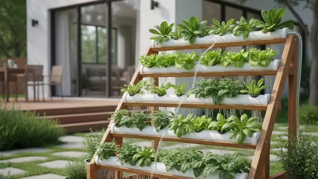 Sistem Hidroponik Rak Kayu Konsep Kebun Sayur Rumah Belakang dengan Vibe Slow Living