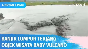 Suara gemuruh disertai arus lumpur terjadi di objek wisata Baby Volcano, Desa Grabagan, Grobogan. Derasnya arus lumpur membuat tanggul pembatas objek wisata dengan sawah rusak.