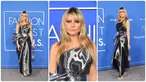 Foto kolase saat Heidi Klum menghadiri Fashion Trust US Awards 2023 di Goya Studios, Los Angeles, California, Amerika Serikat, 21 Maret 2023. (Monica Schipper/Getty Images/AFP), (Charley Gallay/Getty Images for Fashion Trust U.S./AFP)