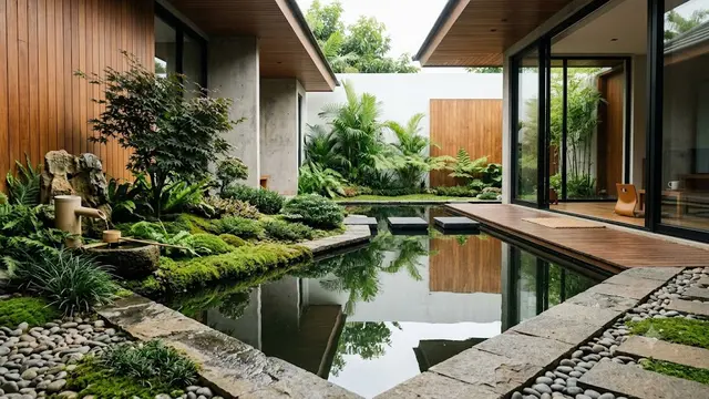 Inspirasi Kolam Mini Ala Jepang untuk Rumah Minimalis/AI Generated