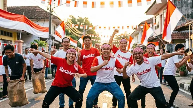 Ide Yel-Yel Kelompok untuk Lomba 17 Agustus yang Lucu dan Mudah Diingat (AI Generated)