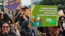 Kegiatan sosialisasi dilakukan dengan berjalan kaki dari depan gedung Bawaslu RI ke Bundaran Hotel Indonesia, Jakarta. (merdeka.com/Arie Basuki)