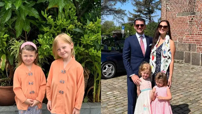 6 Gaya Menggemaskan Kedua Putri Marissa Nasution yang Punya Warna Mata Biru, Cantik dalam Balutan Kebaya hingga Dress