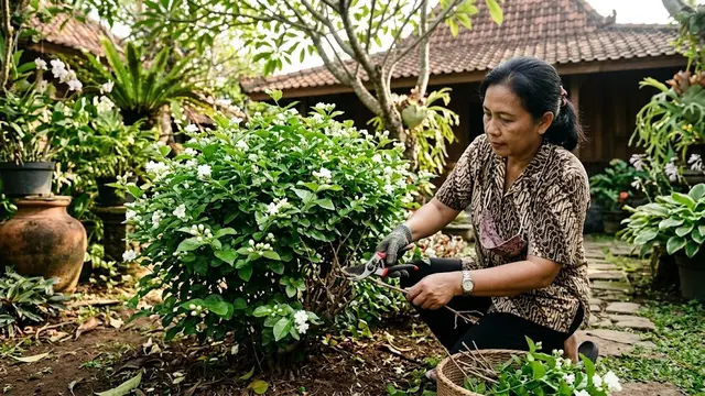 Cara Memangkas Melati agar Rimbun tapi Tetap Pendek/AI Generated