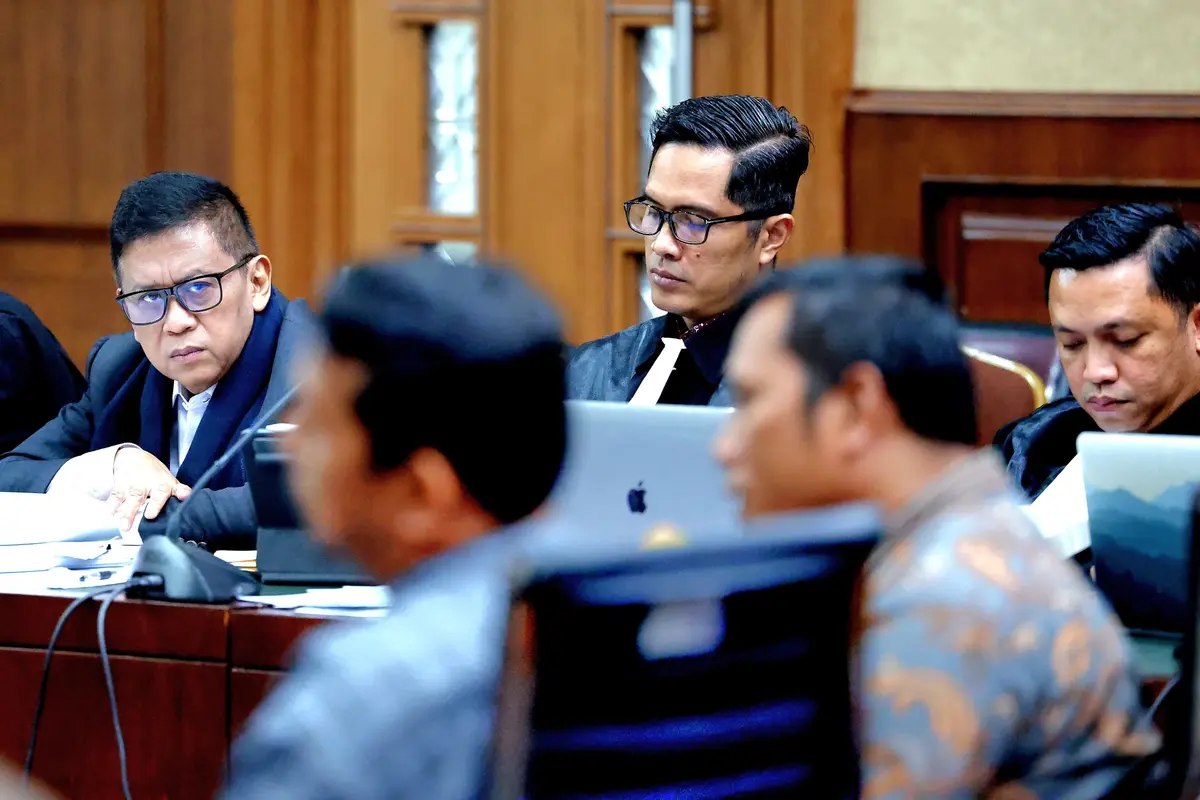 Sekretaris Jenderal DPP PDI Perjuangan (PDIP) Hasto Kristiyanto di Pengadilan Tindak Pidana Korupsi (Tipikor) Pengadilan Negeri Jakarta Pusat.