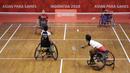 Atlet bulu tangkis Asian Para Games Indonesia melakukan latihan di Istora, GBK, Jakarta, Jumat (05/10/2018). Indonesia memasang target tinggi yaitu meraih empat medali emas. (Bola.com/M Iqbal Ichsan)