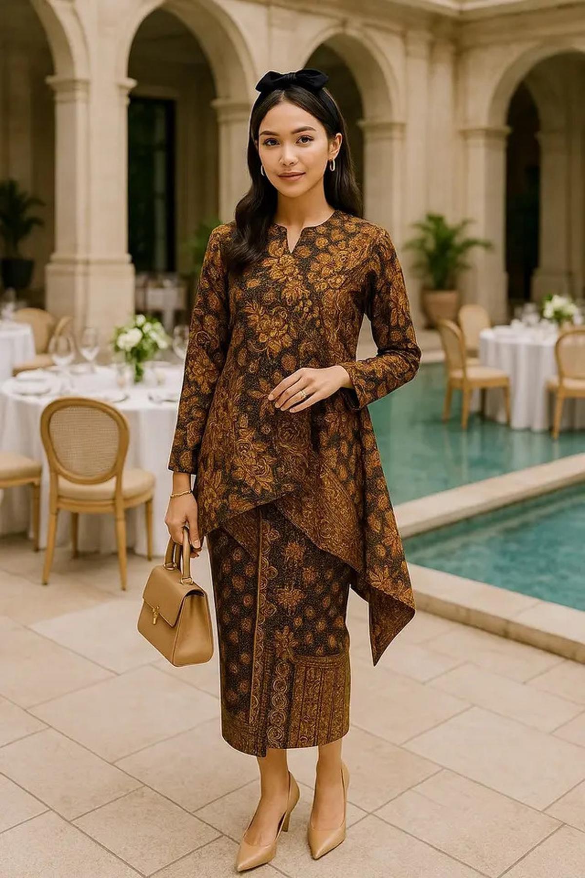 13 Inspirasi Model Tunik Batik Setelan Rok yang Simpel Tapi Mewah, Cocok untuk Segala Acara