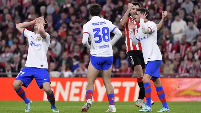 Foto: Momen Pemain Athletic Bilbao Menari-Nari Diatas Penderitaan Barcelona