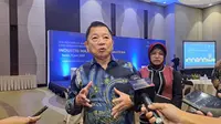 Menteri PPN/Kepala Bappenas Suharso Monoarfa dalam acara Visi Indonesia 2045 dan Harapan Mewujudkan: Industri Maju, Rakyat Sejahtera, Jakarta, Senin (5/6/2023). (Siti/Merdeka.com)