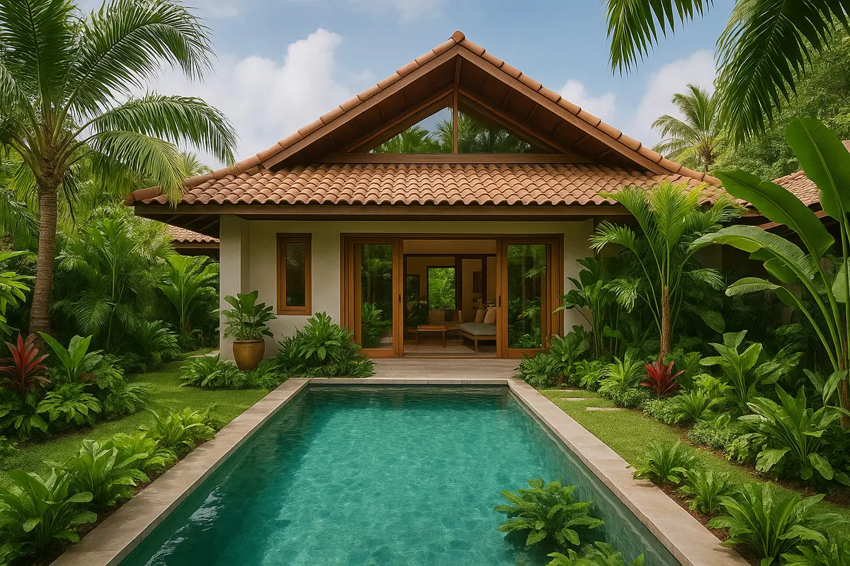 Desain Rumah Tropis Modern tanpa AC yang Sejuk dan Nyaman (Foto: ChatGPT)