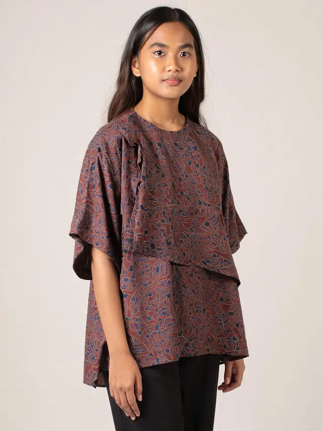 Batik Lengan Dolman Tunik Oversized Asimetris