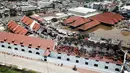 Suasana Museum Bahari di sisi utara dari ketinggian paska kebakaran di Jalan Pasar Ikan, Penjaringan, Jakarta Utara, Rabu (04/4). Kebakaran yang tejadi pada 16 Januari 2018 mengakibatkan 64 koleksi museum terbakar. (Liputan6.com/Fery Pradolo)