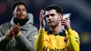 Christian Pulisic menjadi pemain terbaik berkat mencetak dua gol penentu di babak kedua yang memastikan Rossoneri pulang dengan kemenangan 3-2. (AFP/Marco Bertorello)