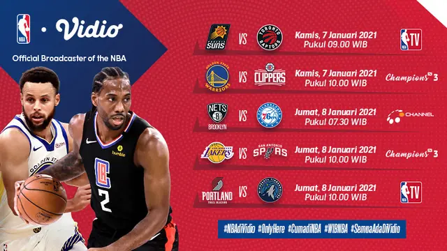 Jadwal NBA pekan ketiga di Vidio