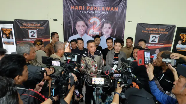 Calon Gubernur (Cagub) DKI Jakarta nomor urut 02, Dharma Pongrekun saat menghadiri peringatan Hari Pahlawan di Gedung Joang 45, Menteng, Jakarta Pusat. (Istimewa)