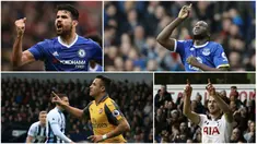 Berikut ini deretan top skor sementara Liga Inggris musim 2016/2017 hingga pekan ke-29. (AFP)