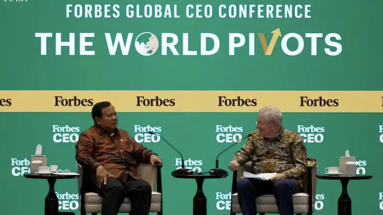 Prabowo Subianto di acara Forbes Global CEO Conference 2025