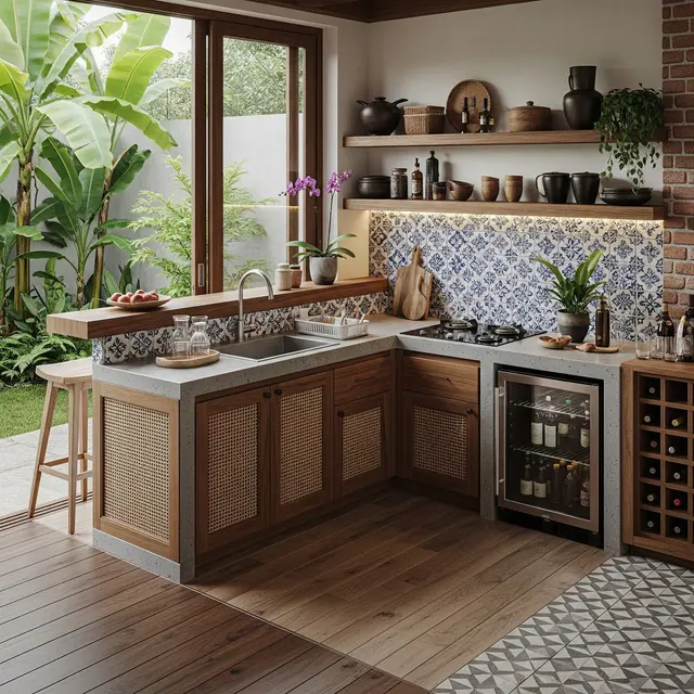 Model Dapur Mini Bar Bentuk L