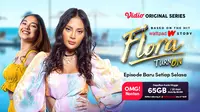 Vidio Original Series Flora bercerita tentang Flora (Erika Carlina) yang berusaha untuk melupakan mantannya. (Dok. Vidio)