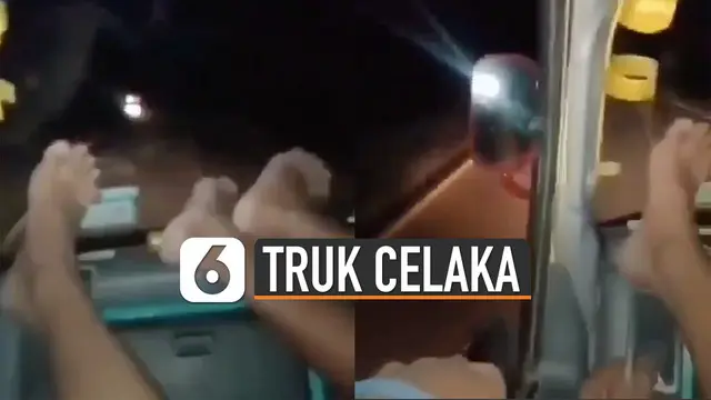 Aksi membahayakan kembali dipertontonkan pengendara truk.