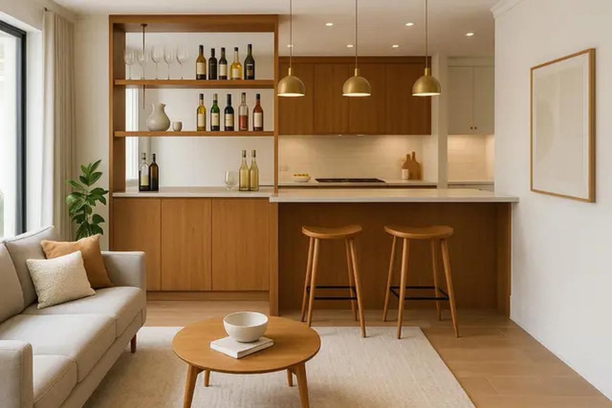 5 Inspirasi Desain Sekat Ruang Tamu dan Dapur yang Estetis, Cocok untuk Rumah Modern 2025