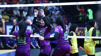 Manajer tim JPE Widi Triyoso mengakui pertandingan hari ini tidak mudah. Ia juga menjelaskan di JPE punya pemain kunci Voronkova, Megawati, dan Wilma Salas. (Dok. PBVSI)