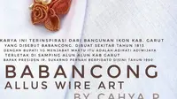 Motif Babancong, sebagai bangunan bersejarah dan kebanggaan milik warga Garut, Jawa Barat menjadi salah satu hasil karya olah tangan aksesesoris unik buah tangan Cahya. (Liputan6.com/Jayadi Supriadin)