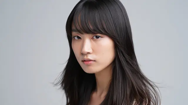 Model Rambut Wanita Panjang Lurus Poni Samping