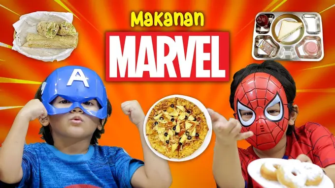 Mencoba Makanan Marvel (Foto: Kokiku Tv)