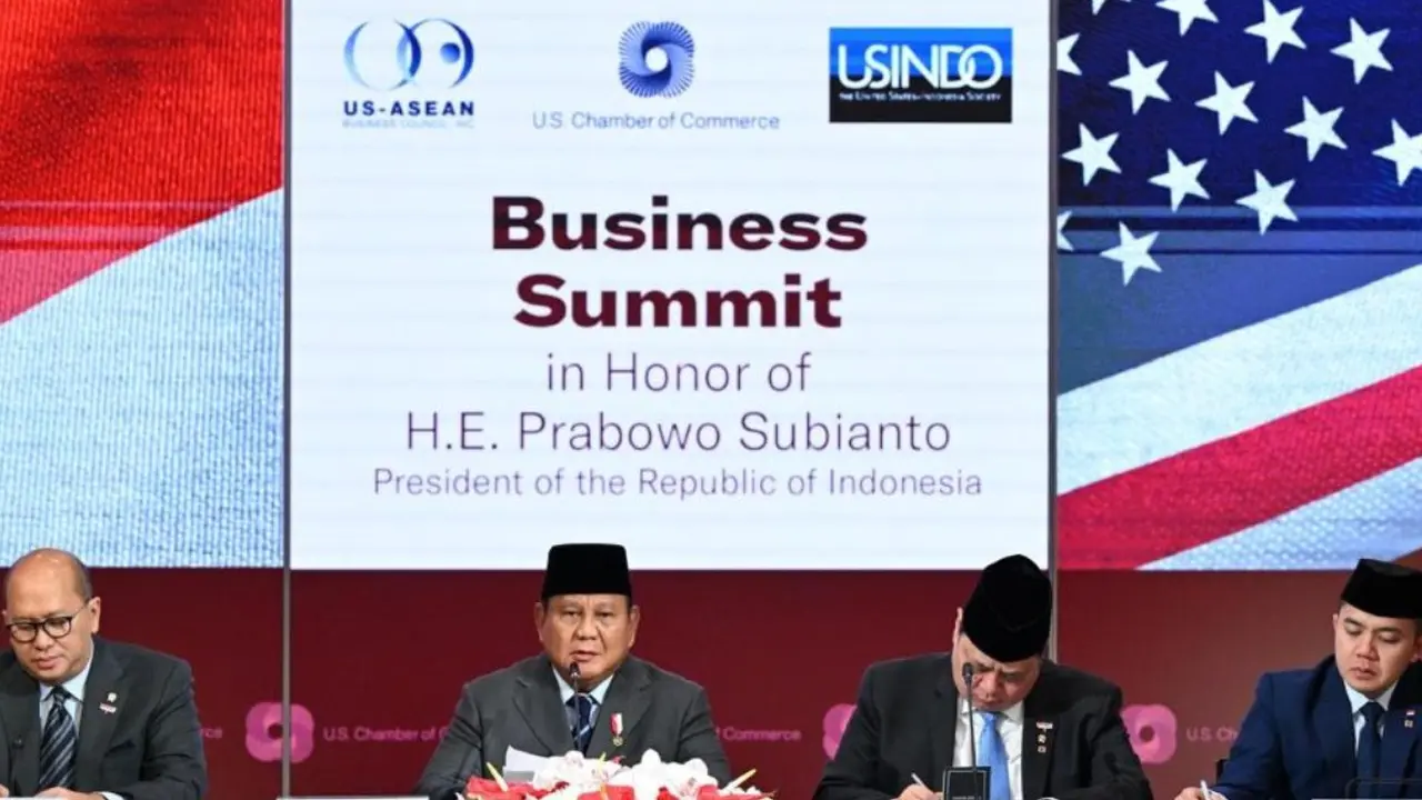 Presiden Prabowo Subianto turut menghadiri US-Indonesia Business Summit 2026 (Forum Bisnis RI-AS 2026), yang jadi bagian dari rangkaian kunjungan kerja ke Amerika Serikat. (Foto: ekon.go.id)