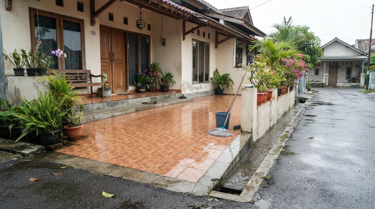Drainase Teras untuk Cegah Genangan