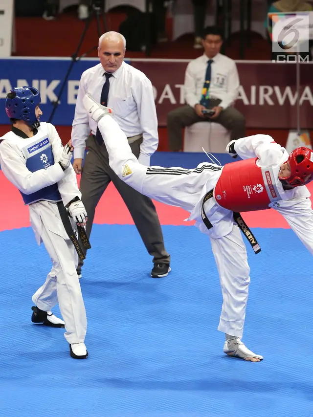 Aksi Ibrahim Zarman Tekuk Atlet Taekwondo Pakistan di Asian Games 2018