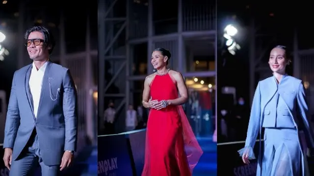 Chicco Jerikho, Adinia Wirasti, Tatjana Saphira di Gala Premiere serial "Mendua". (Foto: Disney+ Hotstar)