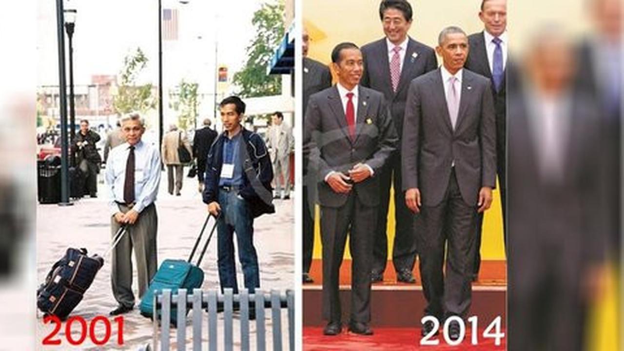 Foto ini tunjukkan perubahan nasib Jokowi di AS dalam 14 tahun