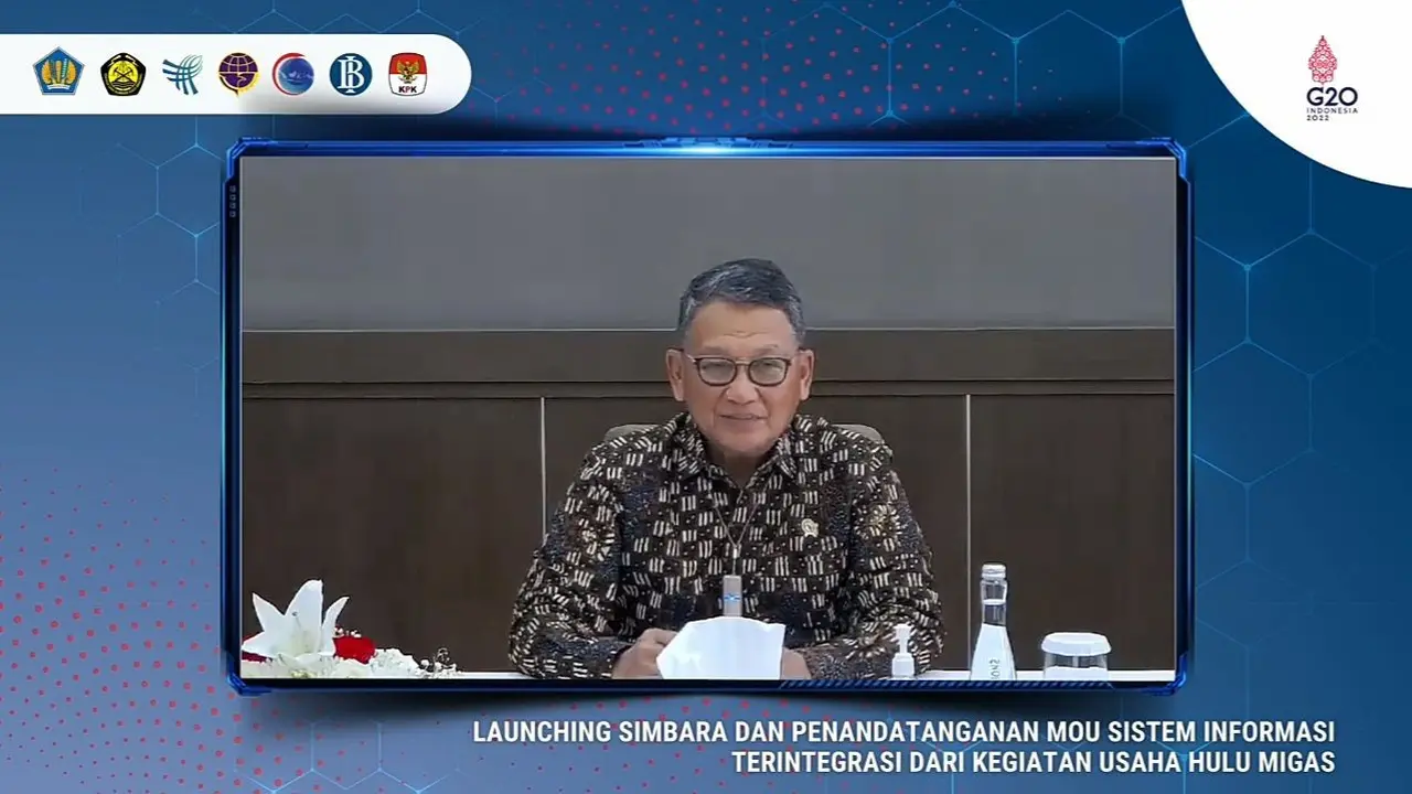 Menteri ESDM Arifin Tasrif  dalam pelucuran Simbara, Selasa (8/3/2022).