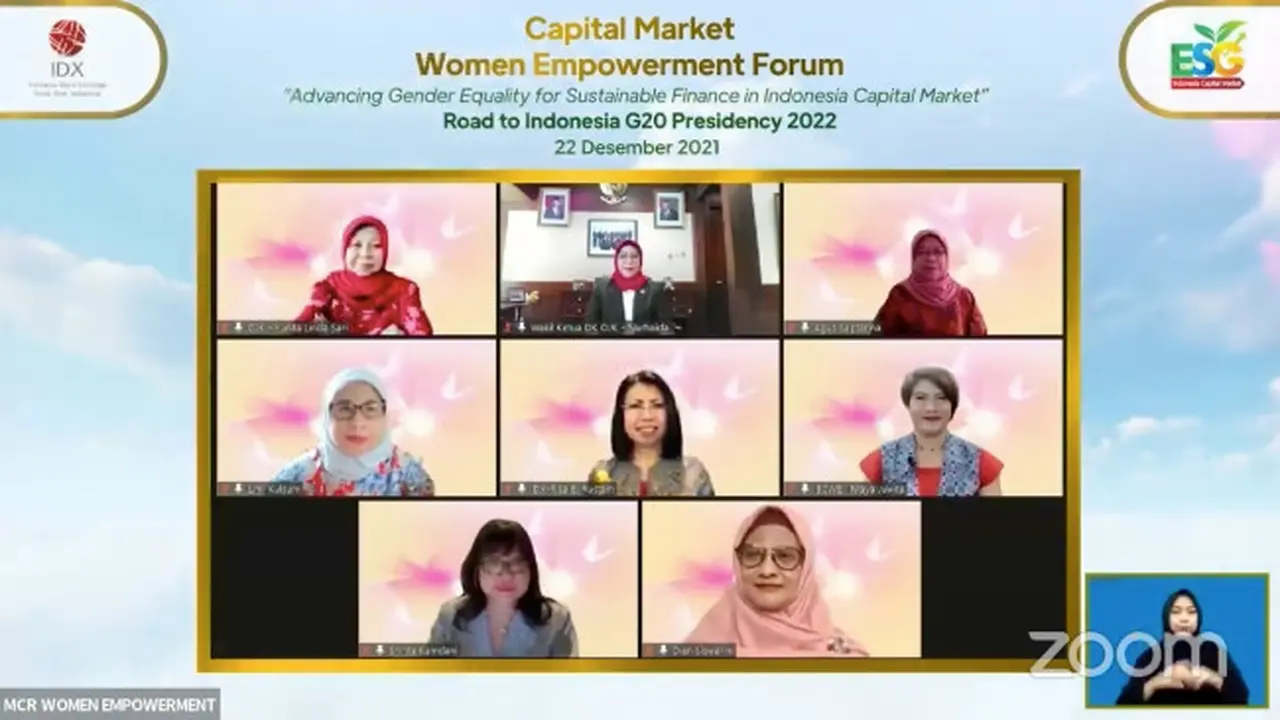 Capital Market Women Empowerment Forum, Rabu (22/12/2021) (Foto: tangkapan layar/Pipit I.R)