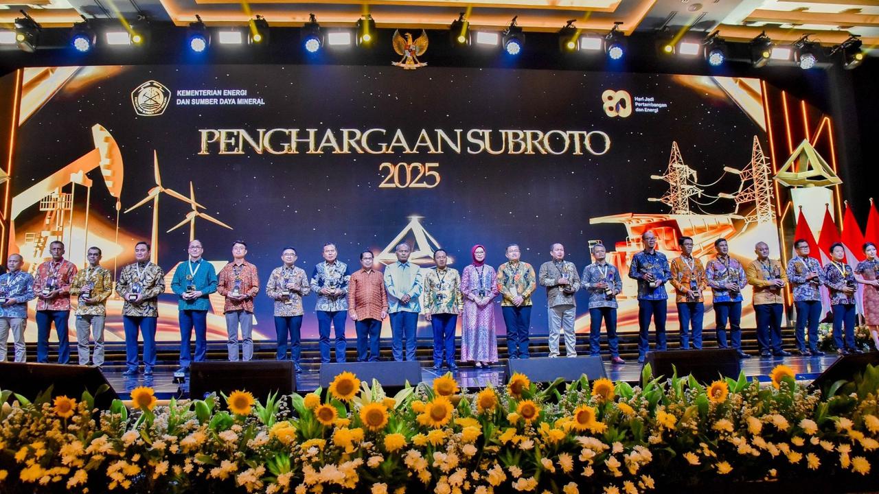 Menteri ESDM Bahlil Lahadalia saat acara Malam Penganugerahan Penghargaan Subroto 2025