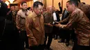 Selain orang nomor satu di Indonesia, terlihat hadir juga Wakil Presiden Jusuf Kalla beserta Ibu Mufidah Jusuf Kalla. Presiden dan wakil presiden hadir dengan mengenakan batik. (Deki Prayoga/Bintang.com)