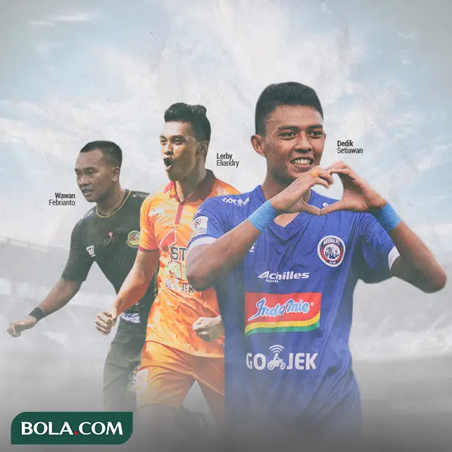 Ilustrasi Pemain Lerby Eliandry, Wawan Febrianto, Dedik Setiawan