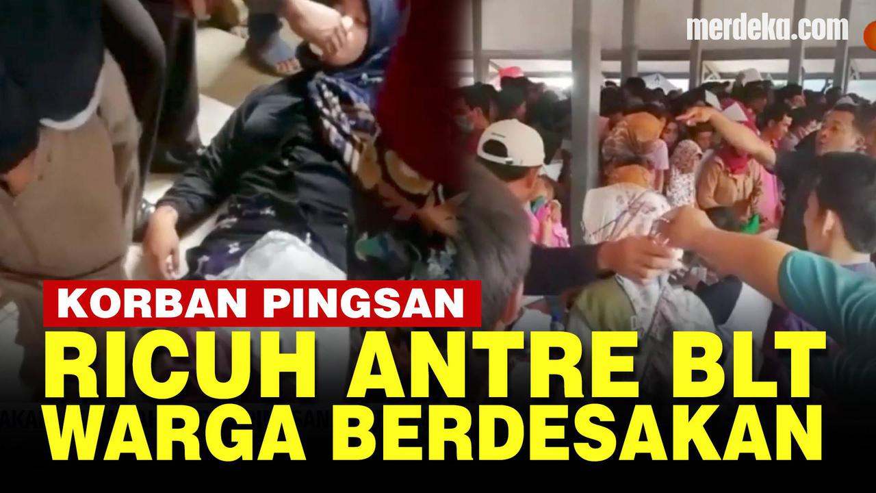 VIDEO: Pencairan BLT di Lebak Membludak, Warga Berdesakan Banyak Korban Pingsan