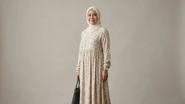 Gamis Katun Rayon dengan Potongan Empire